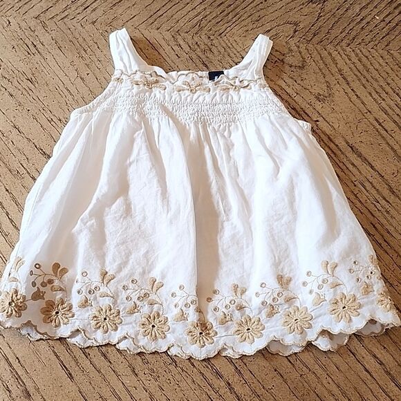 2T white cute tank top baby Gap - Picture 1 of 8